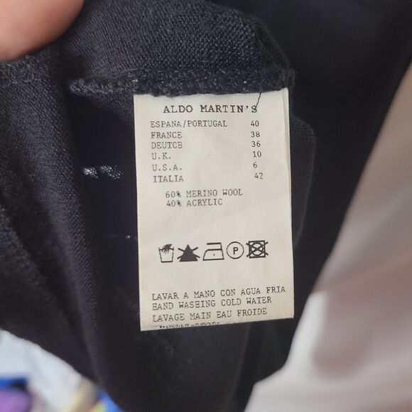 Aldo Martins Black Wool Blend Black Dress sz 6 - Picture 4 of 6